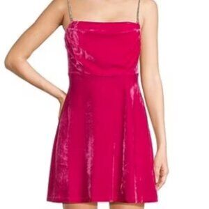 C&V Chelsea & Violet Velvet Rhinestone Strap Mini Dress